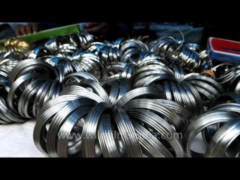 Nihang sword, Kada (stainless steel Punjabi bangles) on Sale at Anandpur Sahib mela, Punjab