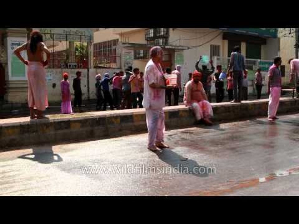 Holi celebration in Vrindavan, India