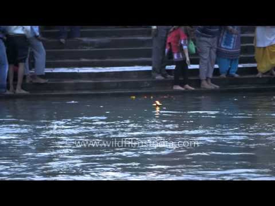 Devotees perform Ganga Aarti at holy city of Haridwar