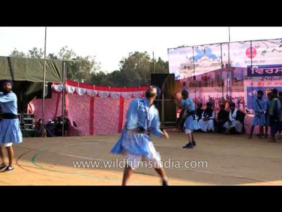 Nihangs perform Gatka, an ancient form of Sikh martial art - Punjab