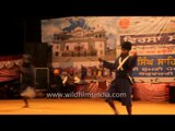 Nihang warriors perform Gatka dance at Holla Mohalla in Punjab