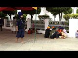 Sikh devotees cluster at Takht Sri Keshgarh Sahib, Punjab