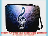 Rikki KnightTM Blue Music Notes on Smokey Background Messenger Bag - Shoulder Bag - School