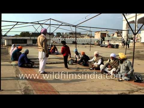 Serving langar at Takht Sri Keshghar Sahib Gurudwar - Punjab