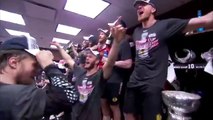 Blackhawks-sing-We-Are-The-Champions-in-locker-room video