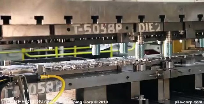 Manufacturing Video - Stamping Punch Press 600 Ton Progressive Die