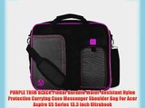 PURPLE TRIM BLACK Pindar Durable Water-Resistant Nylon Protective Carrying Case Messenger Shoulder