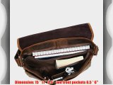 15 Cowhide Leather Casual Messenger Bag L10. Greenish Tanned
