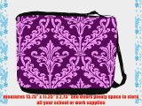 Rikki KnightTM Plum Color Damask Design Messenger Bag - Shoulder Bag - School Bag for School