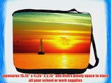Rikki KnightTM Boat on Beautiful Sea at Sunset Messenger Bag - Shoulder Bag - School Bag for