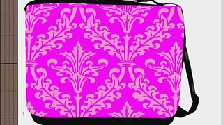 Rikki KnightTM Magenta Pink Color Damask Design Messenger Bag - Shoulder Bag - School Bag for