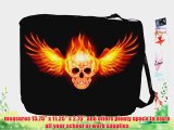 Rikki KnightTM Fire Skull Messenger Bag - Shoulder Bag - School Bag for School or Work