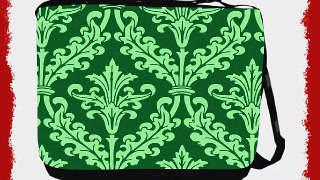 Rikki KnightTM Green Color Damask Design Messenger Bag - Shoulder Bag - School Bag for School