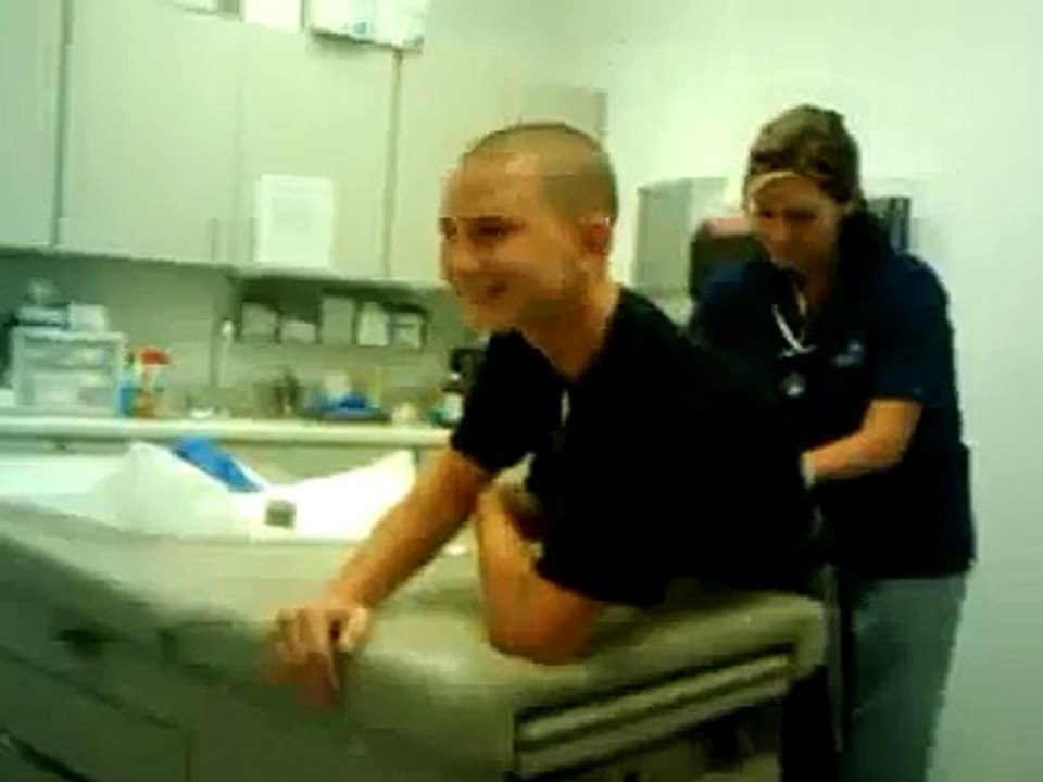 Eric geting 2 shots in the ass