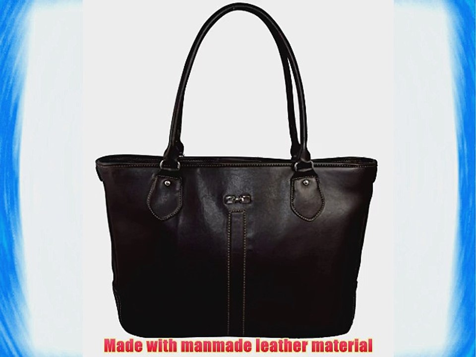 Ultimate Work Tote Randi Classic Faux Leather Business Women's 15.5 Laptop Tote Bag With Padded