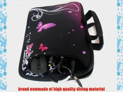 Black Floral 17 Laptop Shoulder Bag Carry Case Fit 17.3 Hp Pavilion G7 Dv7 E17 Pc