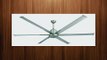 TroposAir Titan Brushed Nickel Large Industrial Ceiling Fan with DC-Motor 84 Extruded Aluminum