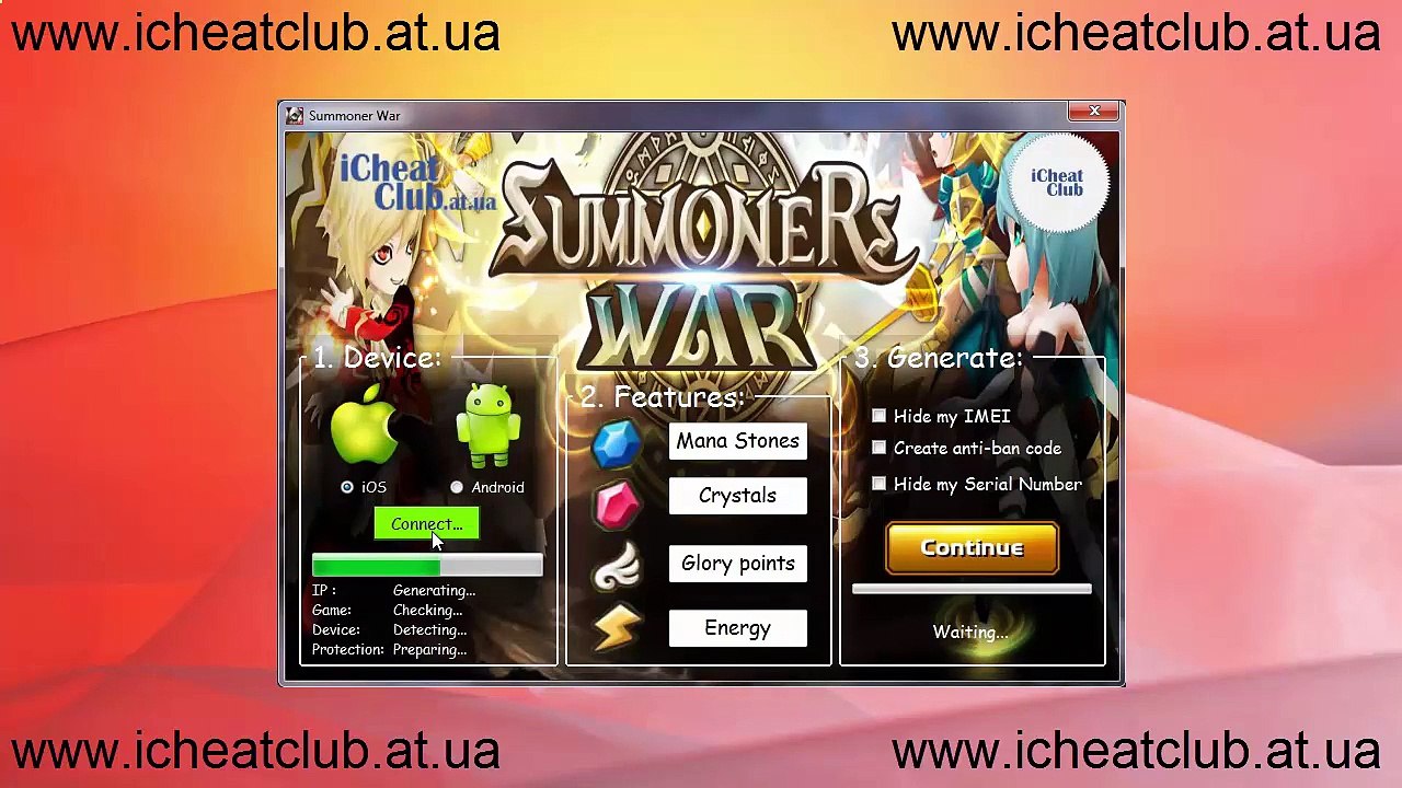 Summoners War Sky Arena Ressources Générateur 2015 | Pierres de Mana, Cristaux, Glory Points, de l'énergie français