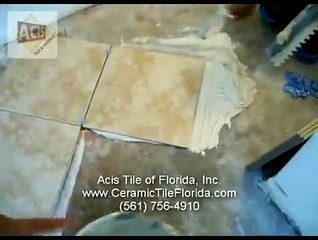 How To Install A Ceramic Tile Floor With A Diagonal Pattern 3
