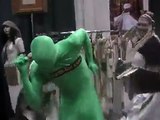 Green Man rocks out with some nice dance moves