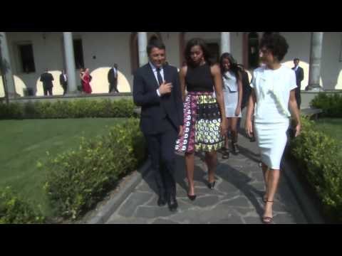 Milano - Renzi accoglie Michelle Obama in visita al Cenacolo (17.06.15)