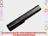 Hp/compaq Pavilion DV7-1267CL 6600mAh/98Wh 12 Cell Li-ion 14.4V Black Compatible Battery