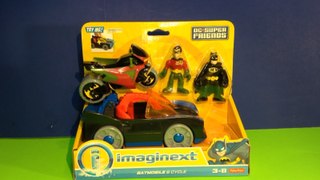 Batmobile & Cycle Toys from Imaginext!  Batman & Robin Figures, plus Batmobile & Batcycle!