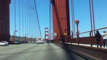 Crossing the Golden Gate Bridge - Driving from South to North Vista Point