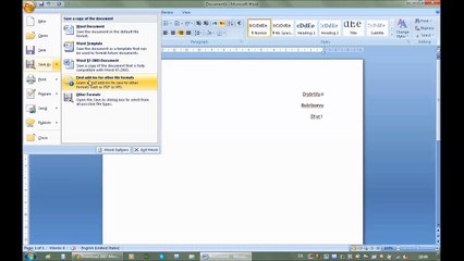 microsoft office word 2007 how to Save as PDF format