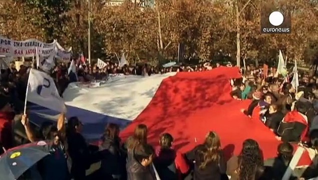 Protestas en Santiago de Chile contra la reforma educativa de la Presidenta Bachelet