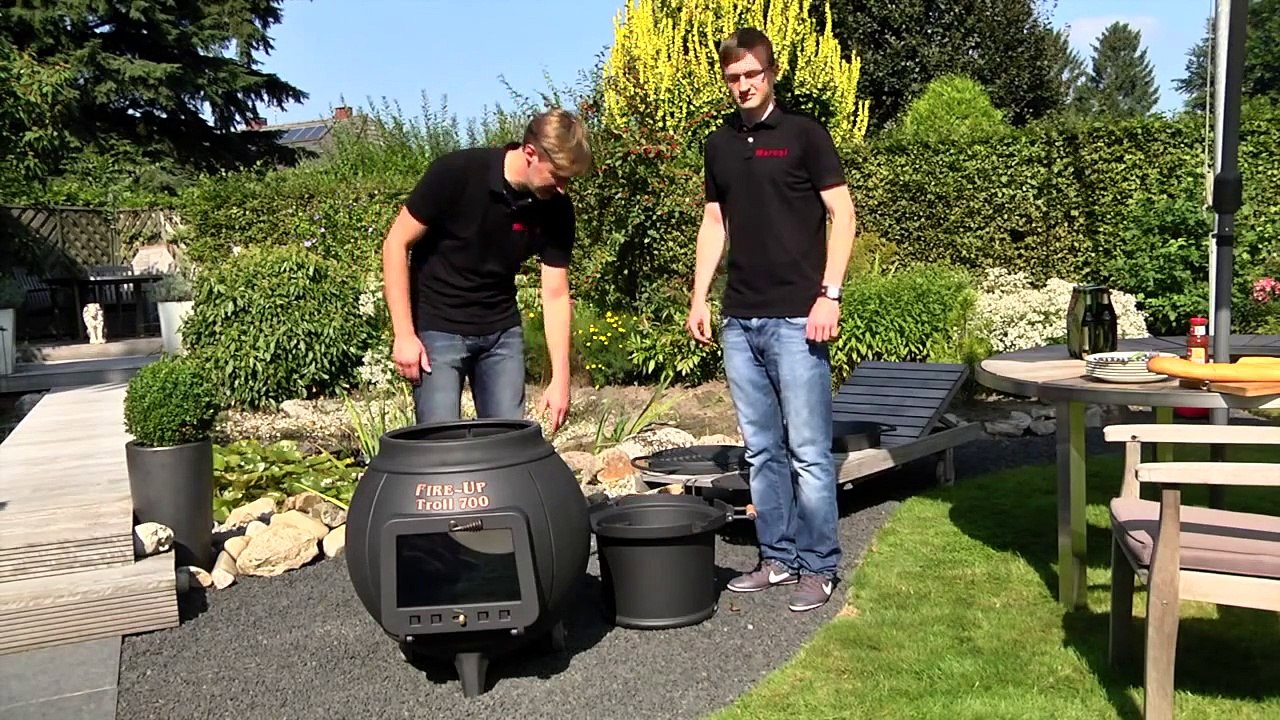 LEDA TROLL Guss Gartengrill - grillen, braten, räuchern, heizen und entspannen