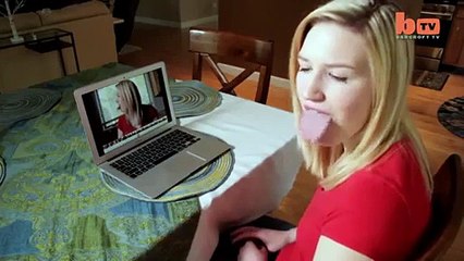 Young American Girl with Longest Tongue
