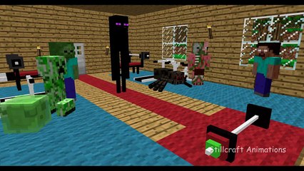 Monster School  Bodybuilding   Minecraft Animation