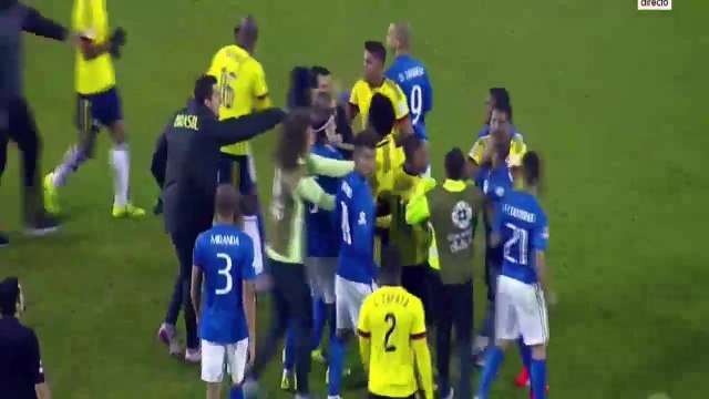 Neymar and Bacca tarjeta roja durante el partido Brazil vs Colombia 17/06/2015 Copa America