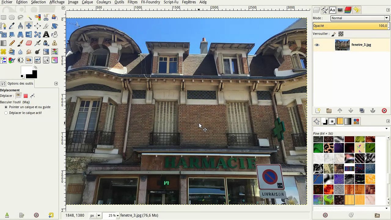 GIMP : créer une texture de mur de briques