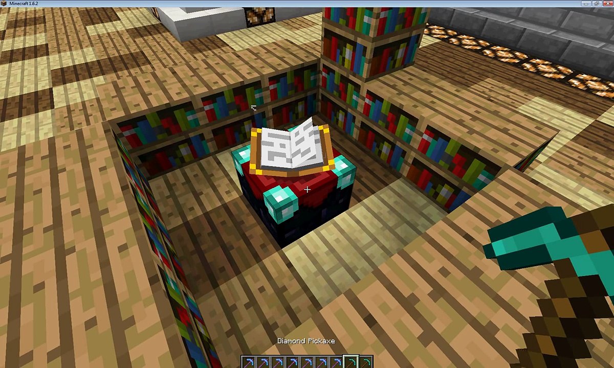 Minecraft Tutorials: How to get silk touch on a pickaxe (Most Often Silktouch Level) 1.6.2 - 1.7.8