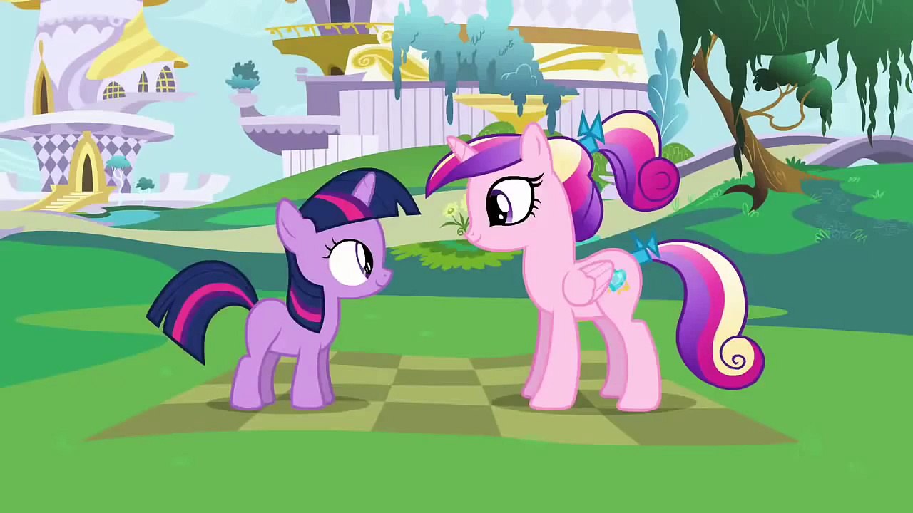 Twilight & Cadance - Sunshine, sunshine, ladybugs awake. Clap your hooves and do a little shake.