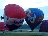 Hot-air balloons being inflated