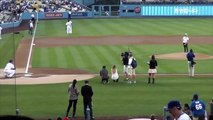 Jenna Marbles Throws PERFECT First Pitch at Dodger Stadium 7-26-2013
