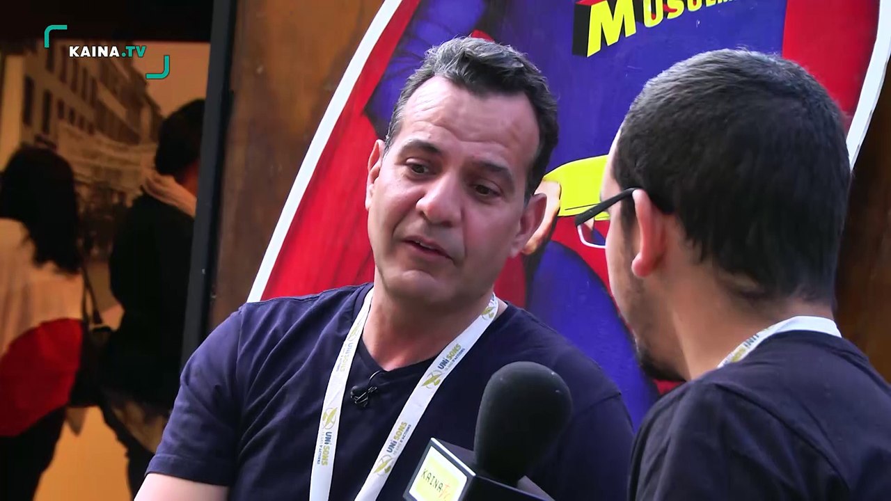 Rencontre  de l'équipe Kaina TV avec Ali GUESSOUM au cours du festival Arabesques