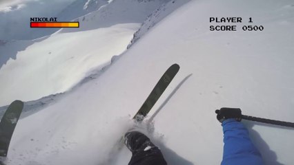 Une session de Ski en mode jeu vidéo 8-Bit !!