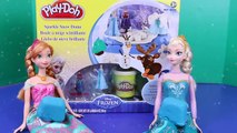 ♥Frozen Play Doh Elsa & Anna Barbie Olaf Sven and DisneyCarToys Snow ♥♥♥ Video