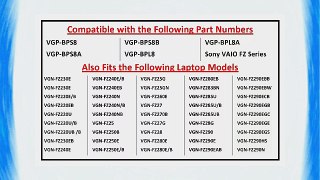 Sony Vaio VGN-FZ140E SUPERIOR GRADE New 6-Cell Tech Rover BrandTM Battery [No BIOS update needed