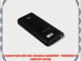 RAVPower Xtreme Capacity 18200mAh 3-Port 4.9A Compact External Battery Charger with iSmart