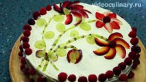 Рецепт - Торт Лёгкий с творожным кремом от http://videoculinary.ru