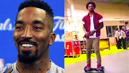 J.R. Smith Drinks Beer While Riding Scooter in Arena After Loss