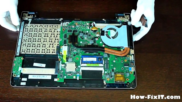 Asus K56CM (Asus K56 Series) disassembly and fan cleaning; разборка и чистка