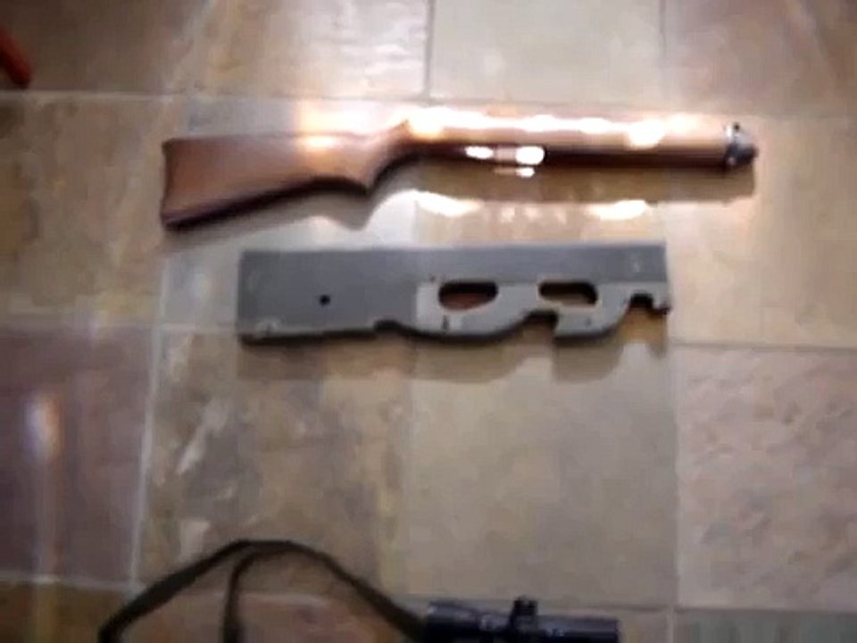 Ruger 10/22 .22LR Rifle Mounted in Custom FN P90 (airsoft!) stock