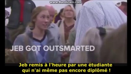 Jeb Bush remis a l'heure par une étudiante