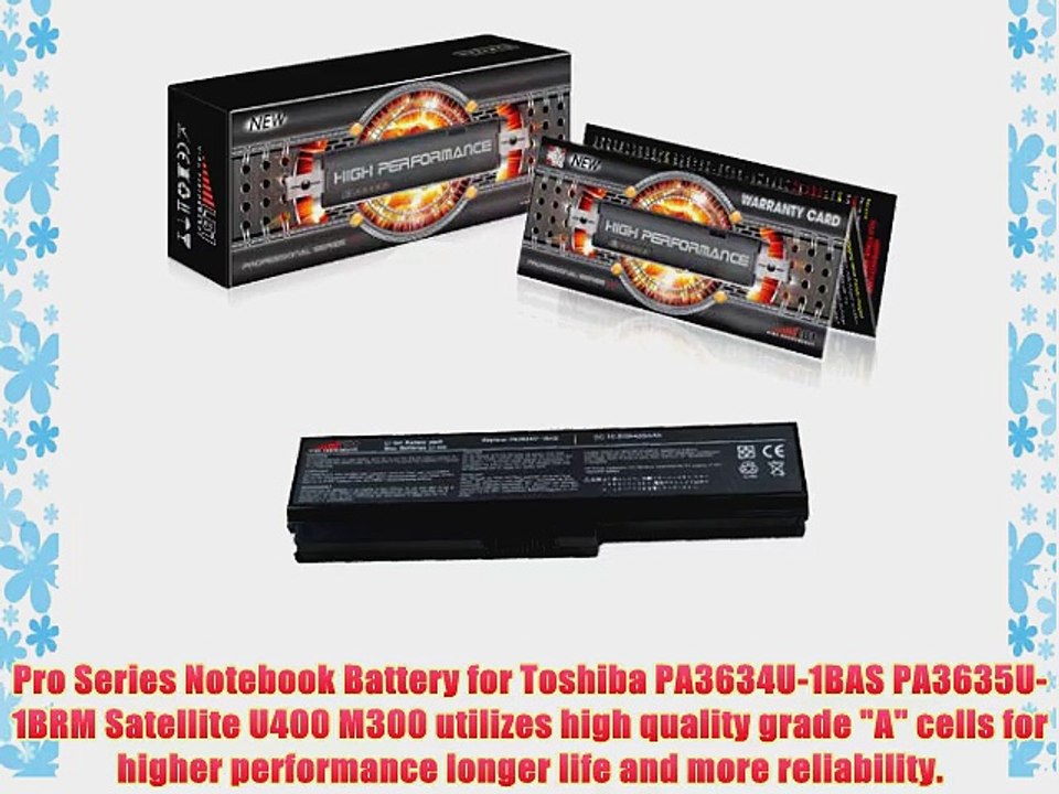 LB1 High Performance Battery for Toshiba PA3635U-1BRM PA3634U-1BAS Satellite U400 M300 Laptop